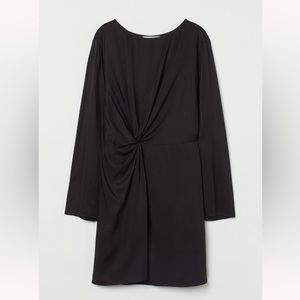 H&M black draped dress